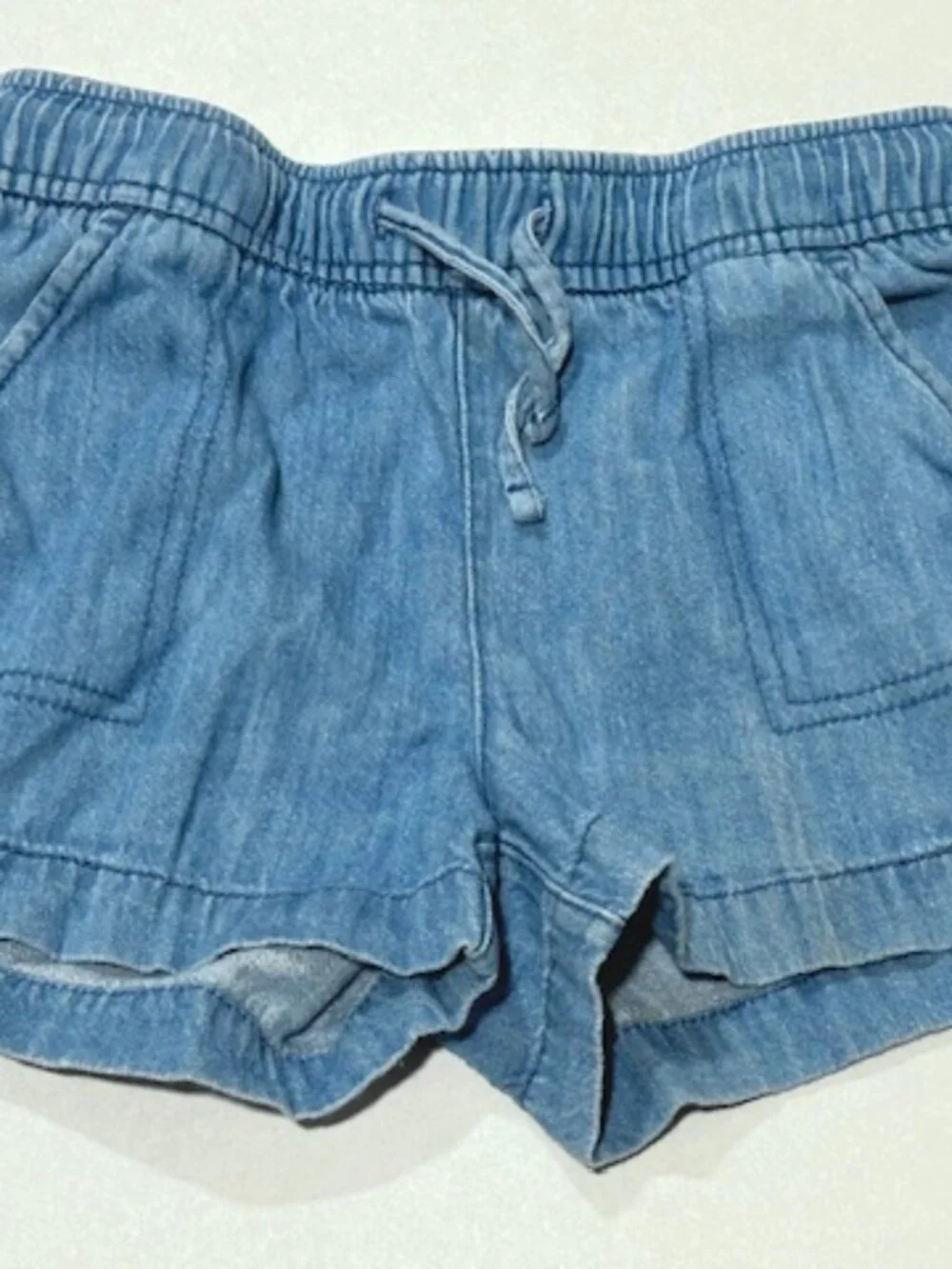 Old Navy Girls Chambray Shorts Pockets Elastic Waist Light Blue Size XS (5)